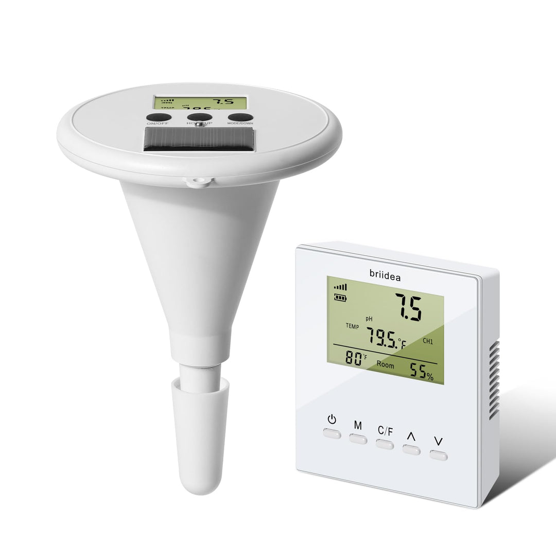 briidea Kabelloses Digitales Schwimmbad-Wasserprüfgerät Mit Zwei Displays &amp; Hochpräziser Elektrode Z