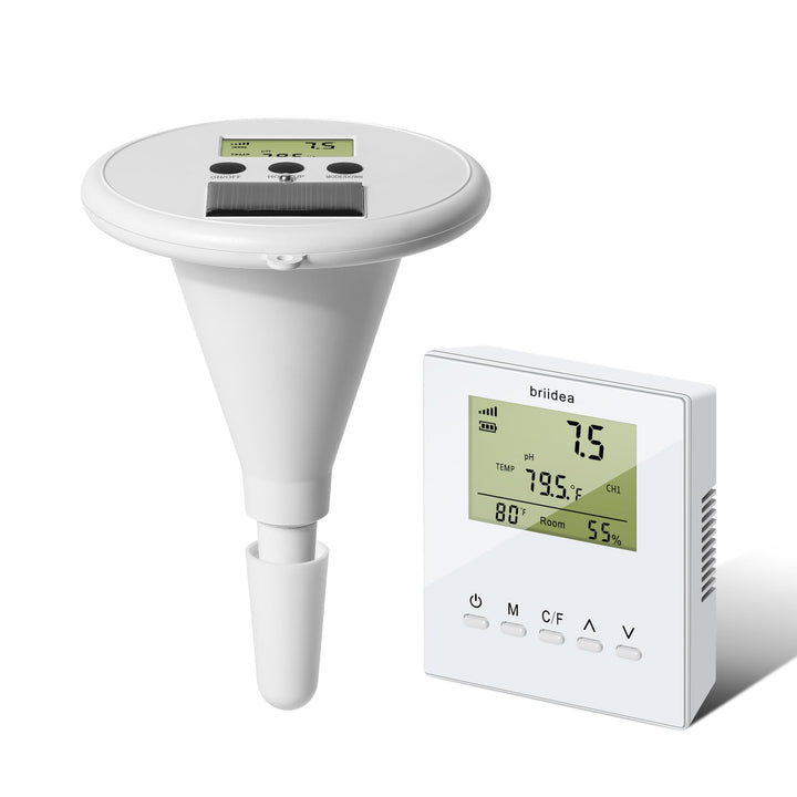 briidea Kabelloses Digitales Schwimmbad-Wasserprüfgerät Mit Zwei Displays &amp; Hochpräziser Elektrode Z