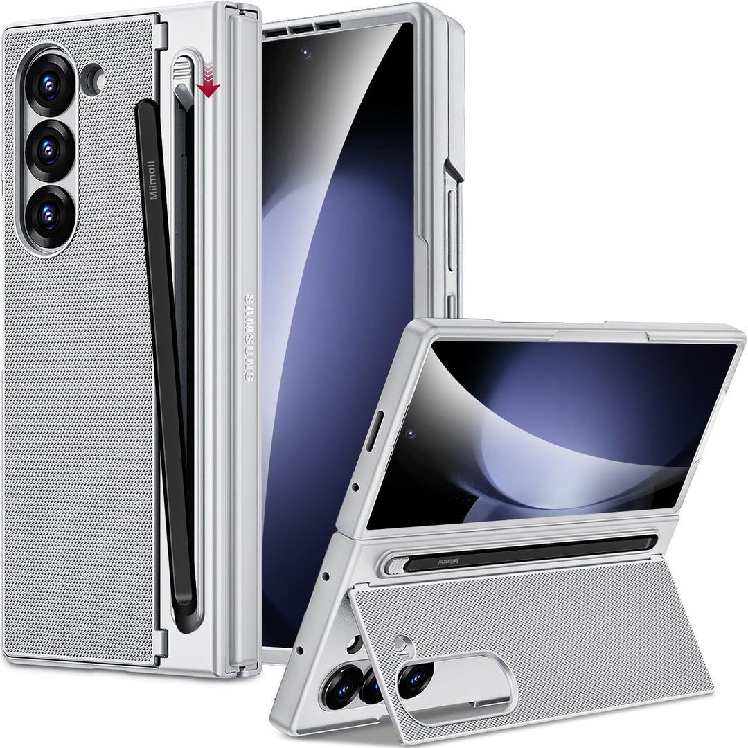 Miimall Kompatibel mit Samsung Galaxy Z Fold 5 Hülle mit S-Pen & Stifthalter, [HD Displayschutz] Ult