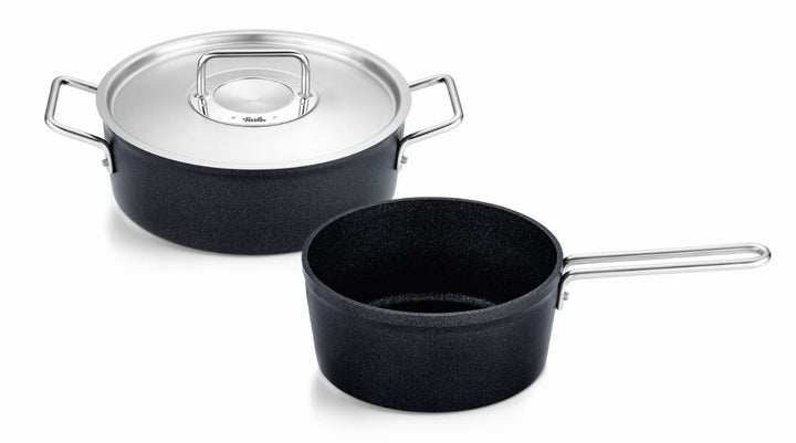 Fissler Adamant / Aluminium-Kochtopfset, 2-teilig, Töpfe-beschichtet mit Metalldeckel, antihaftend (