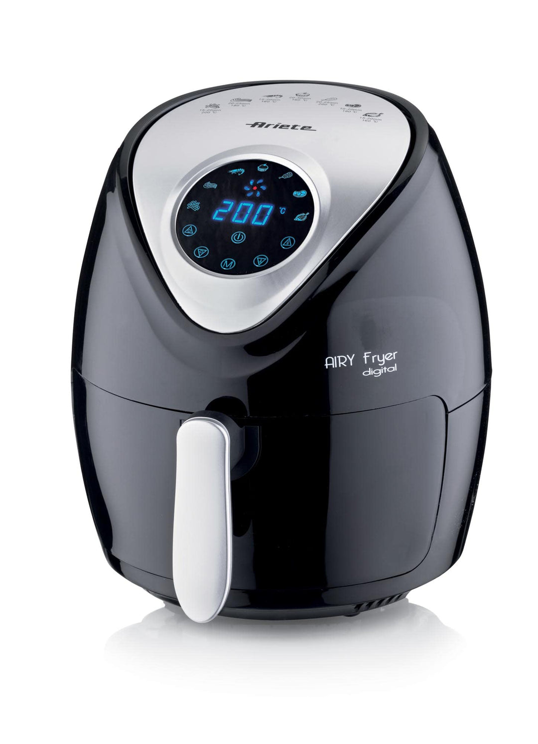 Ariete Airy Fryer Digital 4616, Heissluftfritteuse 3,5 Liter, 60-Minuten-Timer, LCD- und Touchscreen