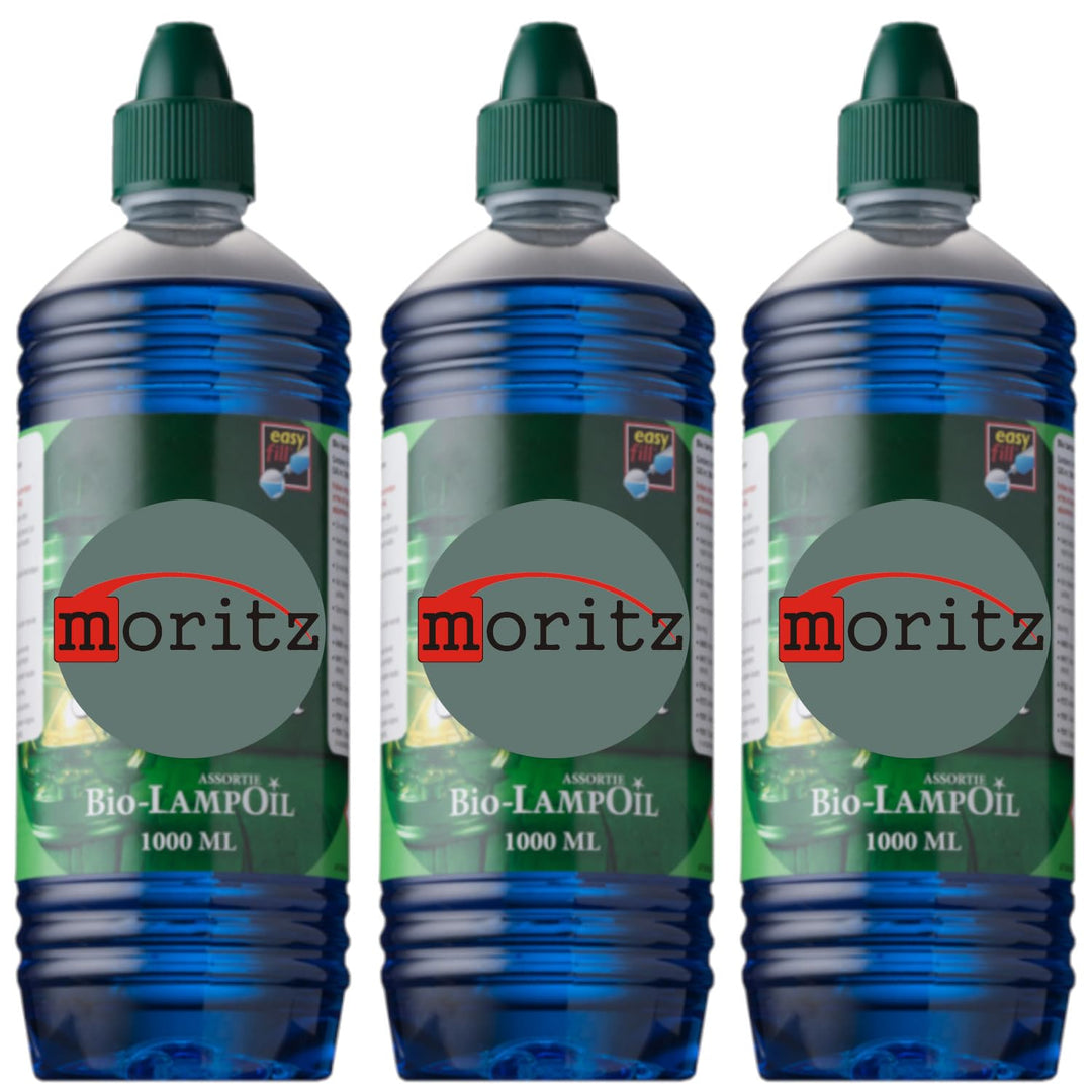 Moritz 3 Liter Bio Lampenöl blau farbig für Öllampen Bambusfackeln Gartenfackel und Wandfackeln 3 Li