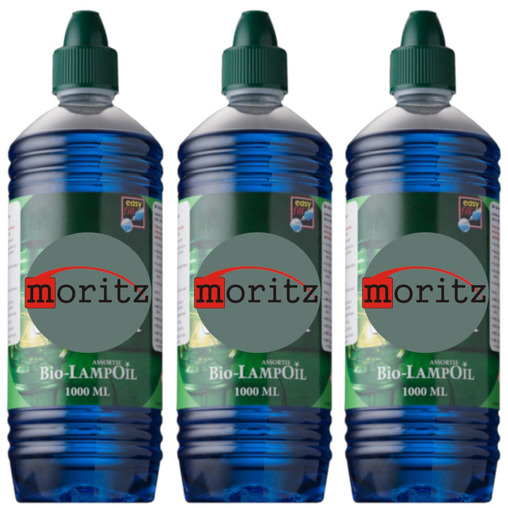 Moritz 3 Liter Bio Lampenöl blau farbig für Öllampen Bambusfackeln Gartenfackel und Wandfackeln 3 Li