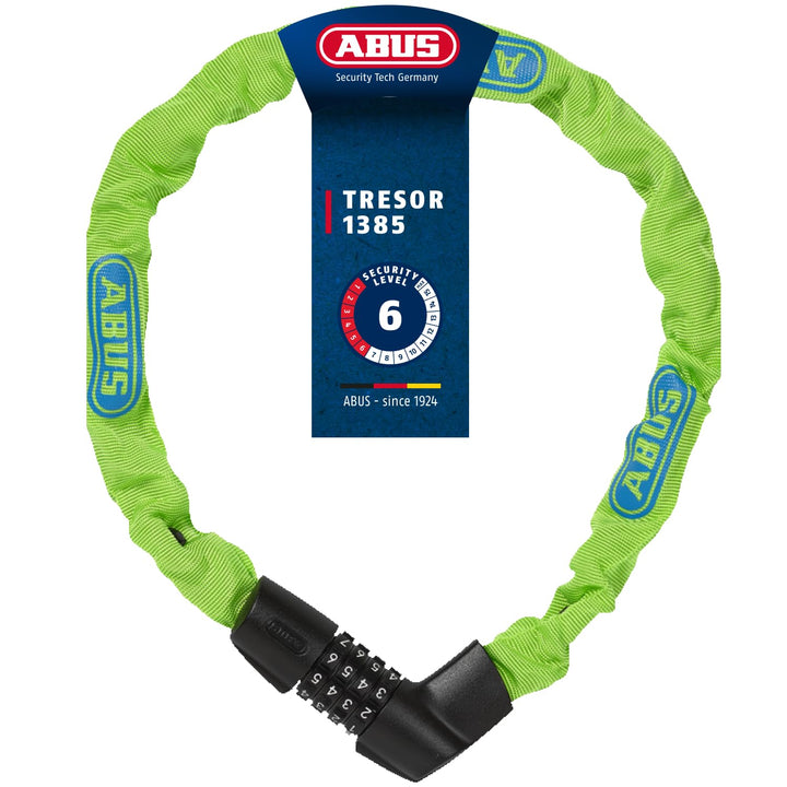 ABUS Kettenschloss Tresor 1385/75 – Zahlenschloss aus gehärtetem Stahl – 6 mm starke Vierkantkette –