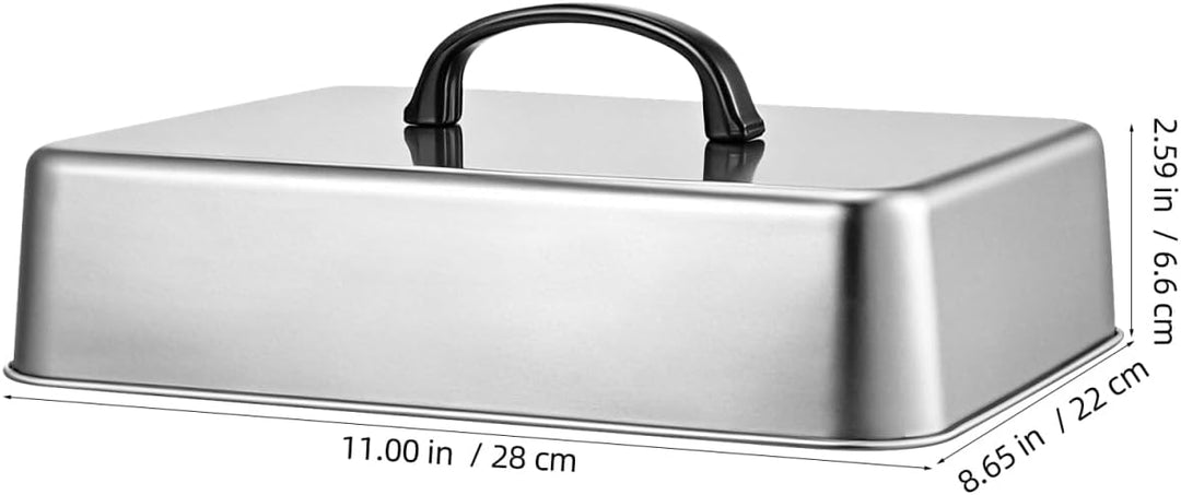 Rechteckige Grillglocke aus Edelstahl Hitzebeständige Garhaube für Grill und Teppanyaki Vielseitige