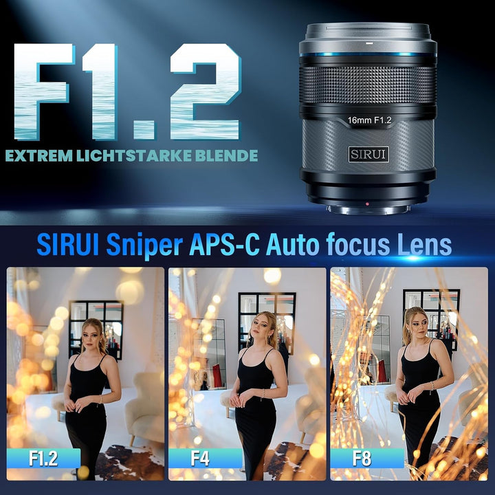SIRUI Sniper 16mm Autofokus Objektiv, F1.2 Weitwinkel APS-C Kameraobjektiv, X Mount Objektiv für X-H