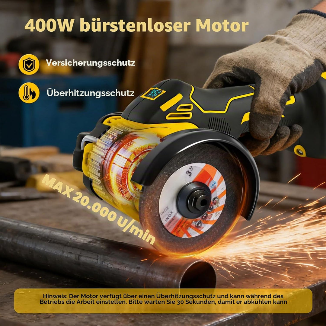 Mini-Winkelschleifer für DEWALT 18V 20V Akkus, 7,6 cm, schnurloses Trennwerkzeug, 20.000 U/min, bürs