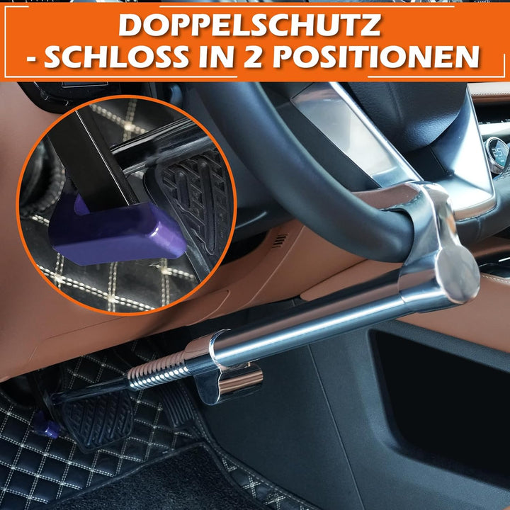 Tevlaphee Auto Lenkradschloss Bremspedal Kupplungsschloss Versenkbarer Haken Universelle Diebstahlsi