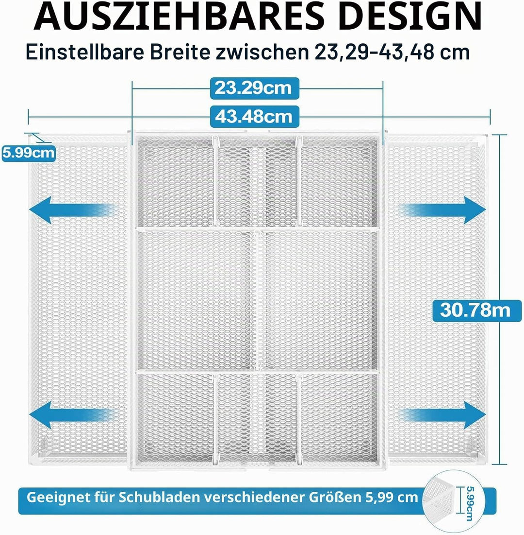 Marbrasse Schreibtisch Organizer mit Schubladen,Netz Schubladenbox mit 10 Verstellbaren Fächern und