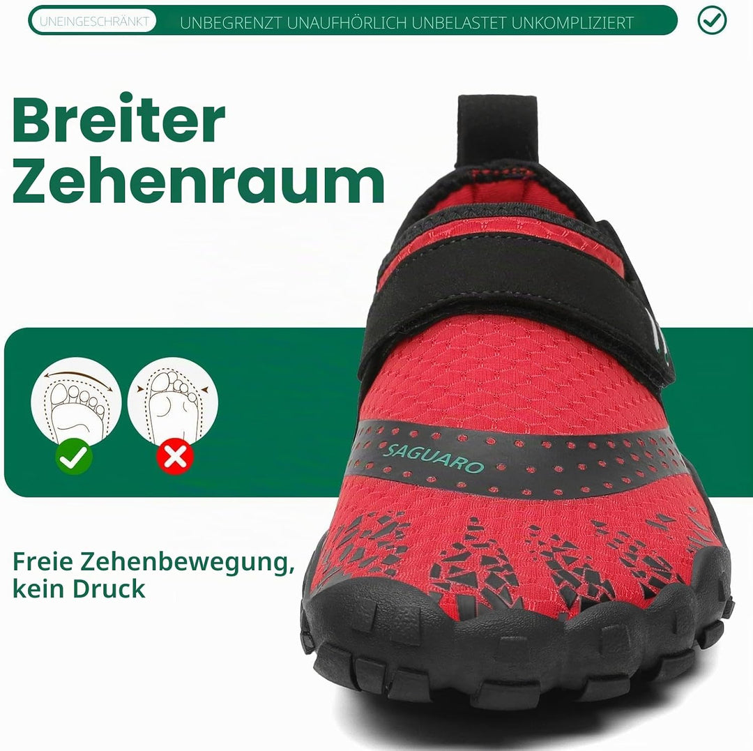 SAGUARO Barfussschuhe Herren Damen Outdoor Sport Fitnessschuhe Traillaufschuhe Gr.35-48 36 EU Rot, 3