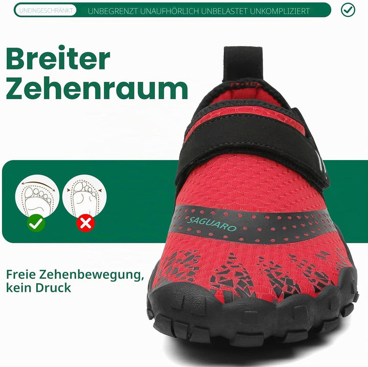 SAGUARO Barfussschuhe Herren Damen Outdoor Sport Fitnessschuhe Traillaufschuhe Gr.35-48 36 EU Rot, 3