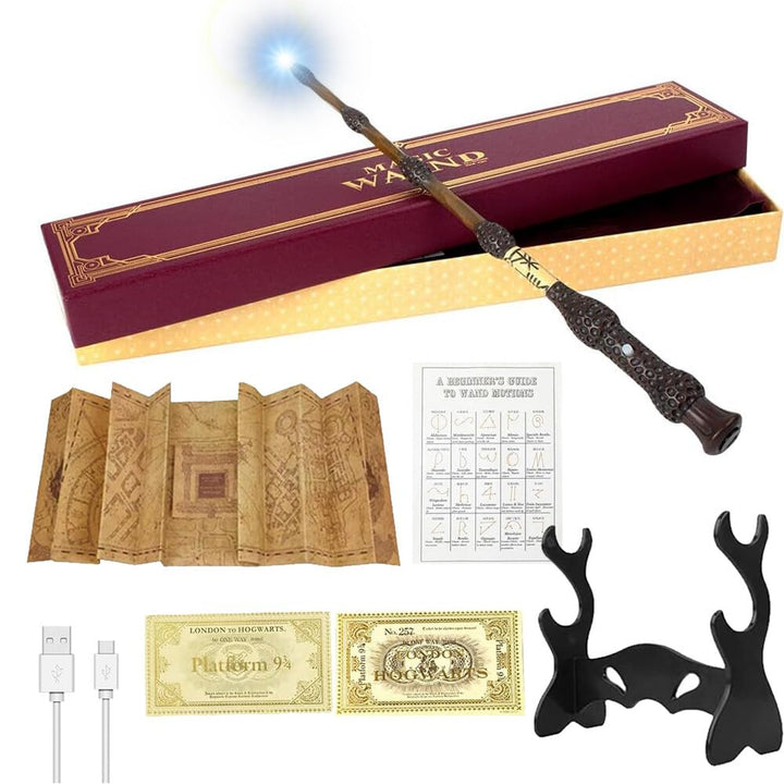 Elderstab, Dumbledore Zauberstab mit Licht, USB Aufladung Elderstab, Zauberstab Dumbledore in Gesche