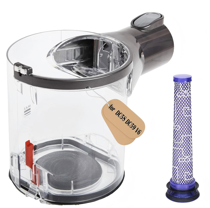 Staubbehälter für Dyson V6 Behälter Ersatzteile DC58 DC59 DC62 DC74 Staubeimer Mülleimer Zubehör Sta