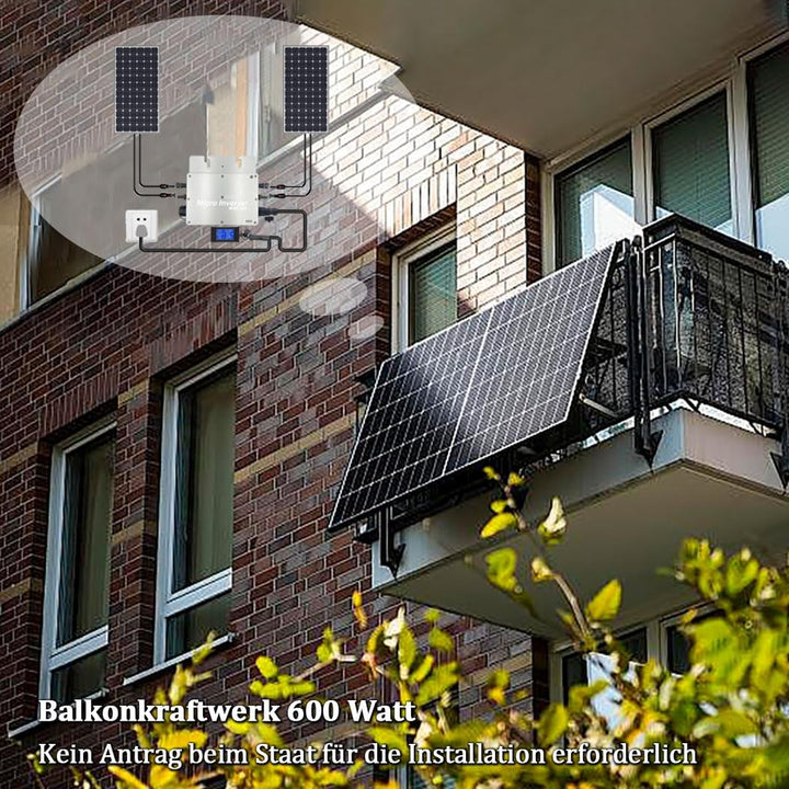 【Versand aus DE】Y&amp;H 600W Mikro Wechselrichter für Balkonkraftwerk IP65-Wasserdichter Netzeinspeisung