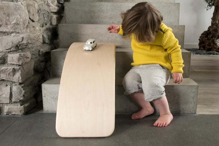 Wobbel Balanceboard transparent lackiert Mouse grau yogaboard