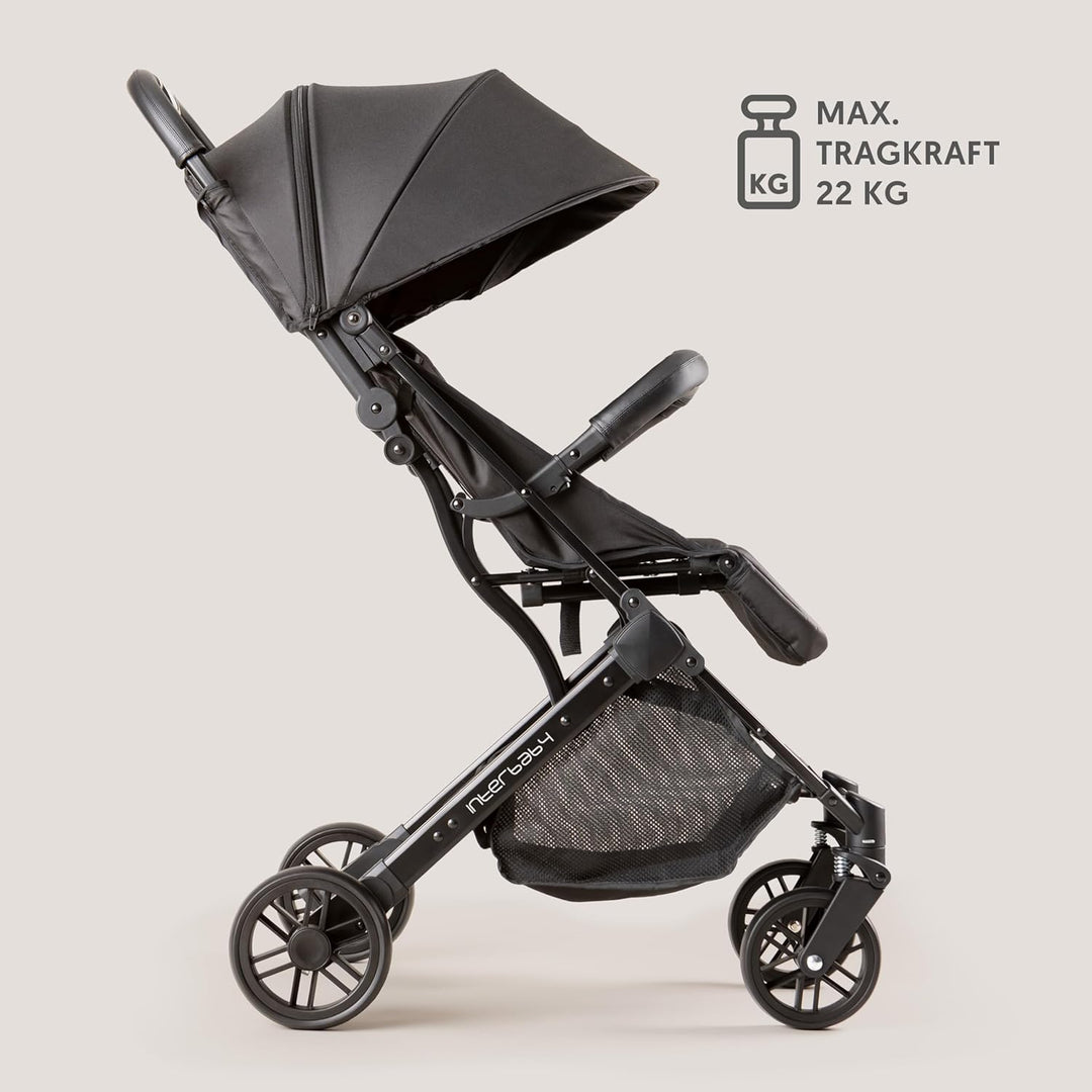 Interbaby Reisebuggy klein zusammenklappbar bis 22 kg –Leichter Kinderwagen mit Liegefunktion, Einha
