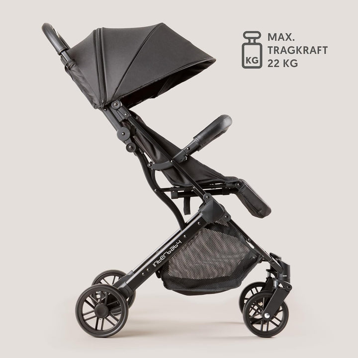 Interbaby Reisebuggy klein zusammenklappbar bis 22 kg –Leichter Kinderwagen mit Liegefunktion, Einha