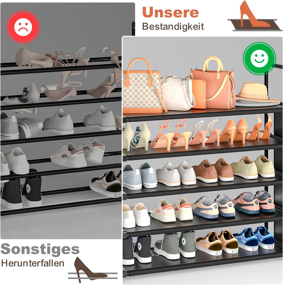 OYREL Schuhregal 5 Ebenen Schuhständer Schuhorganizer für 20-25 Paar Schuhe Platzsparend & Stabil Sc