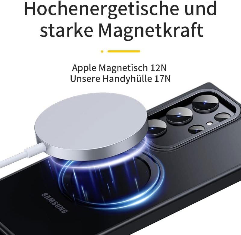 Hülle für Samsung Galaxy S23 Ultra 6.8" Handyhülle [Stark Magnetisch][Kompatibel mit MagSafe][360°Un