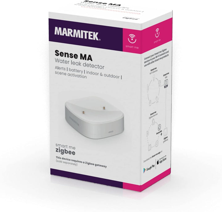 Zigbee Wassermelder Drahtlos - Marmitek Sense MA Flood Sensor - Drahtlos - Wireless Water Leak Detec