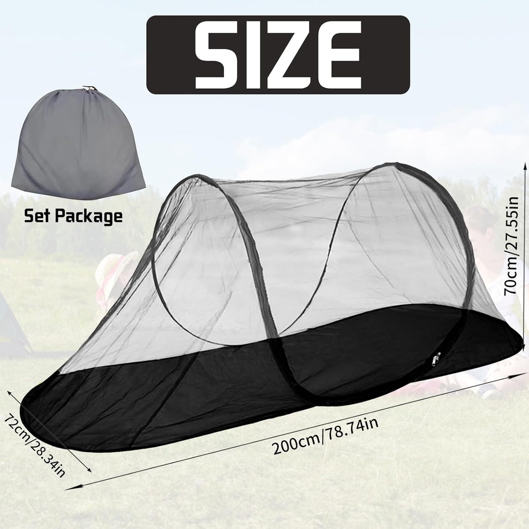 YOUYIKE Moskitonetz Reise Faltbares Pop-Up – Mosquito Netz Bett 200x72x70cm Ultralight 360° Schutz,