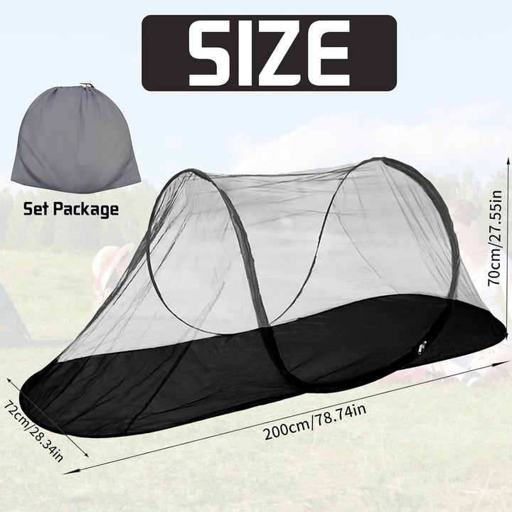 YOUYIKE Moskitonetz Reise Faltbares Pop-Up – Mosquito Netz Bett 200x72x70cm Ultralight 360° Schutz,