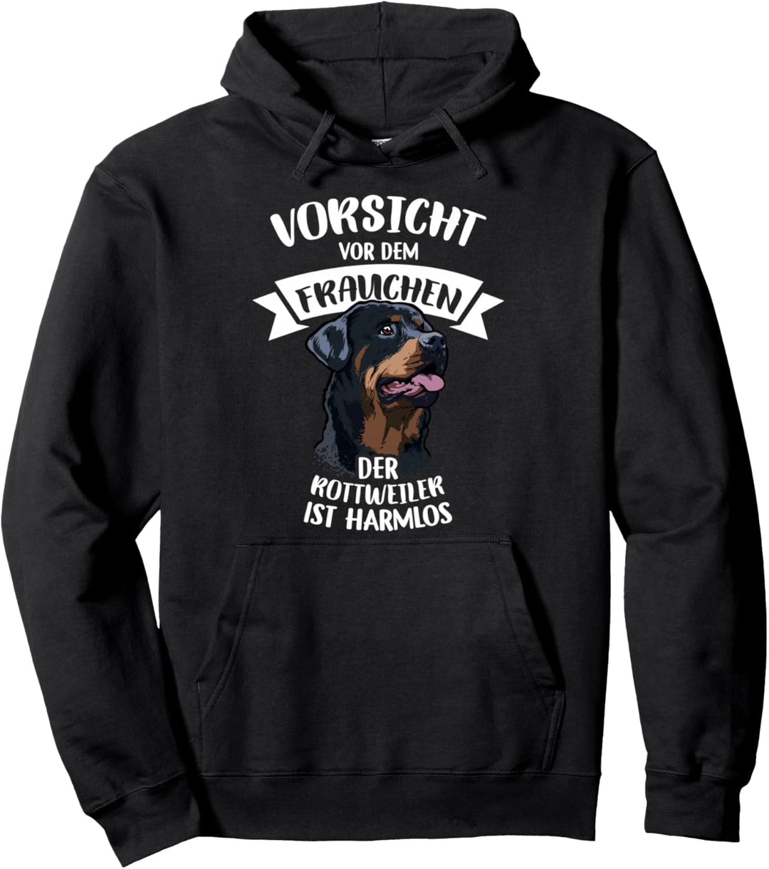 Vorsicht Vor Dem Frauchen Der Rottweiler Ist Harmlos Gassi Pullover Hoodie
