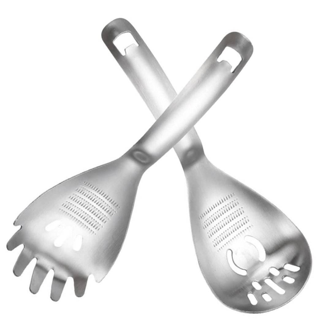 2 Stück Edelstahl Küchenutensil mit Knoblauchpresse und Kartoffelzerkleinerer Multifunktional und Er
