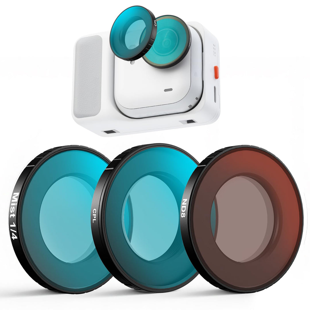 Haoge Objektivfilter-Set für Insta360 GO Ultra, inkl. CPL, Black Diffusion 1/4, ND8 und Displayschut