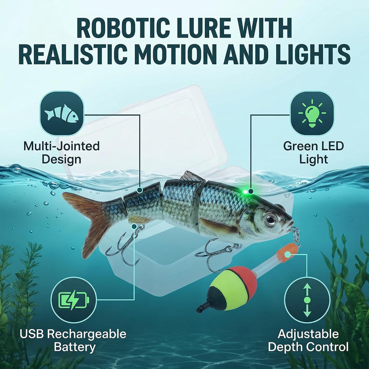 RiToEasysports Roboter-Schwimmköder, Roboter-Schwimmköder, Wiederaufladbarer Elektrischer Fischköder