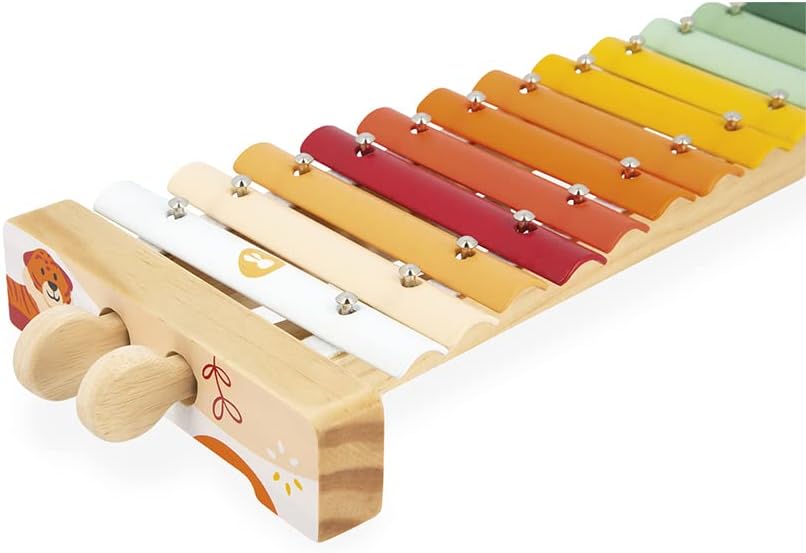 Janod - Xylophon aus Holz Sunshine - Rollenspielzeug und musikalische Früherziehung - Wasserfarbe -