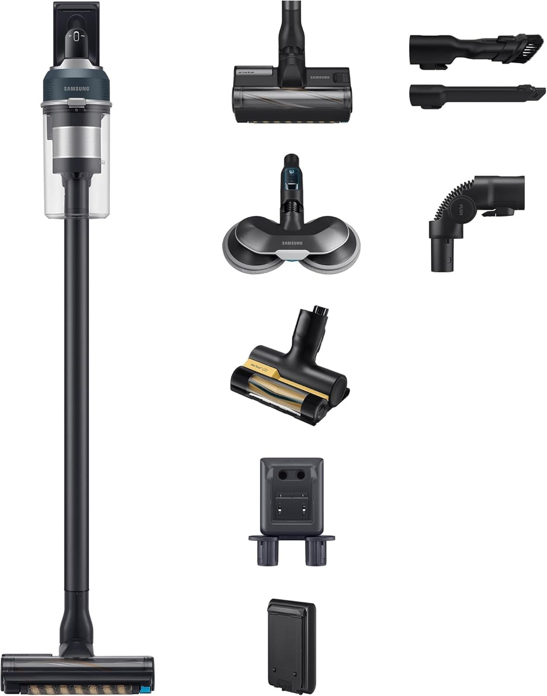 Samsung Jet 85 Wet&Clean Akku-Staubsauger, 210 W, Inkl. Wischaufsatz Spray Spinnig Sweeper und weite