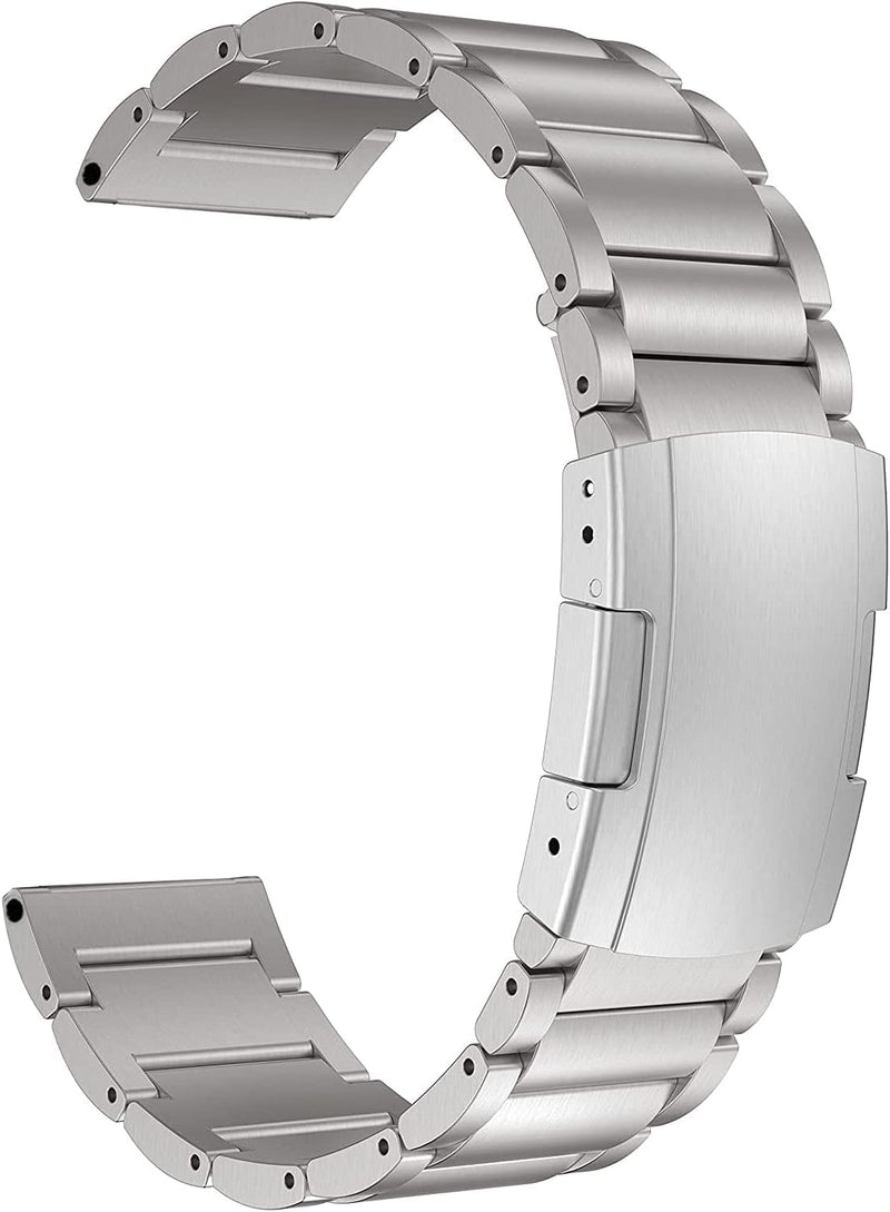 MaKTech Titanband für Samsung Watch 3,LightWeight Arc Surface One-Piece Link Metallarmband,Kompatibe