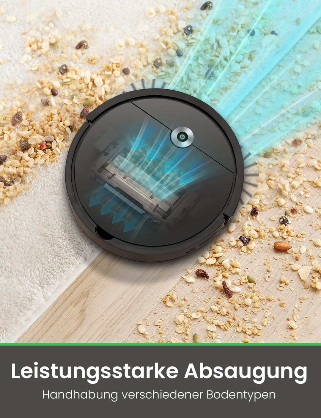 Vexilar W6 Saugroboter ohne Wischfunktion mit 2800Pa Saugkraft, 140 Min. Laufzeit, App-, Sprach-& Fe