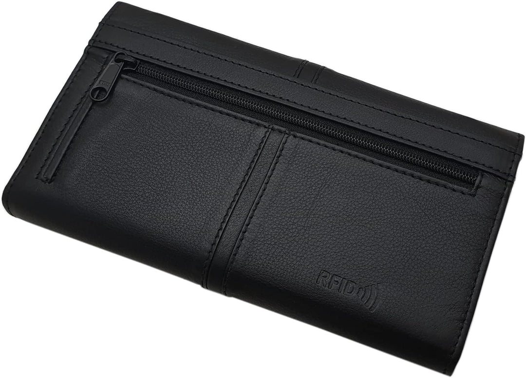 Grosse Kalbsleder Damen Geldbörse/Geldbeutel/Portemonnaie/Portmonaise/Geldtasche/Portmonee MJ-Design