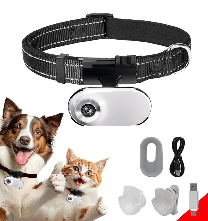 ehomful HD 1080P Katzen-Kamera-Halsband mit Videoaufzeichnung, kabellose Mini-Sportkamera, kleine Ac