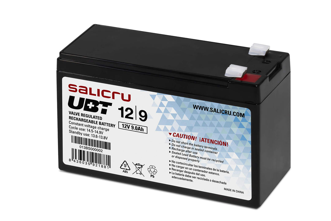 Salicru UBT 12Volt/9Ah - AGM Wiederaufladbare Batterie 013BS000002 UBT 12/9, UBT 12/9
