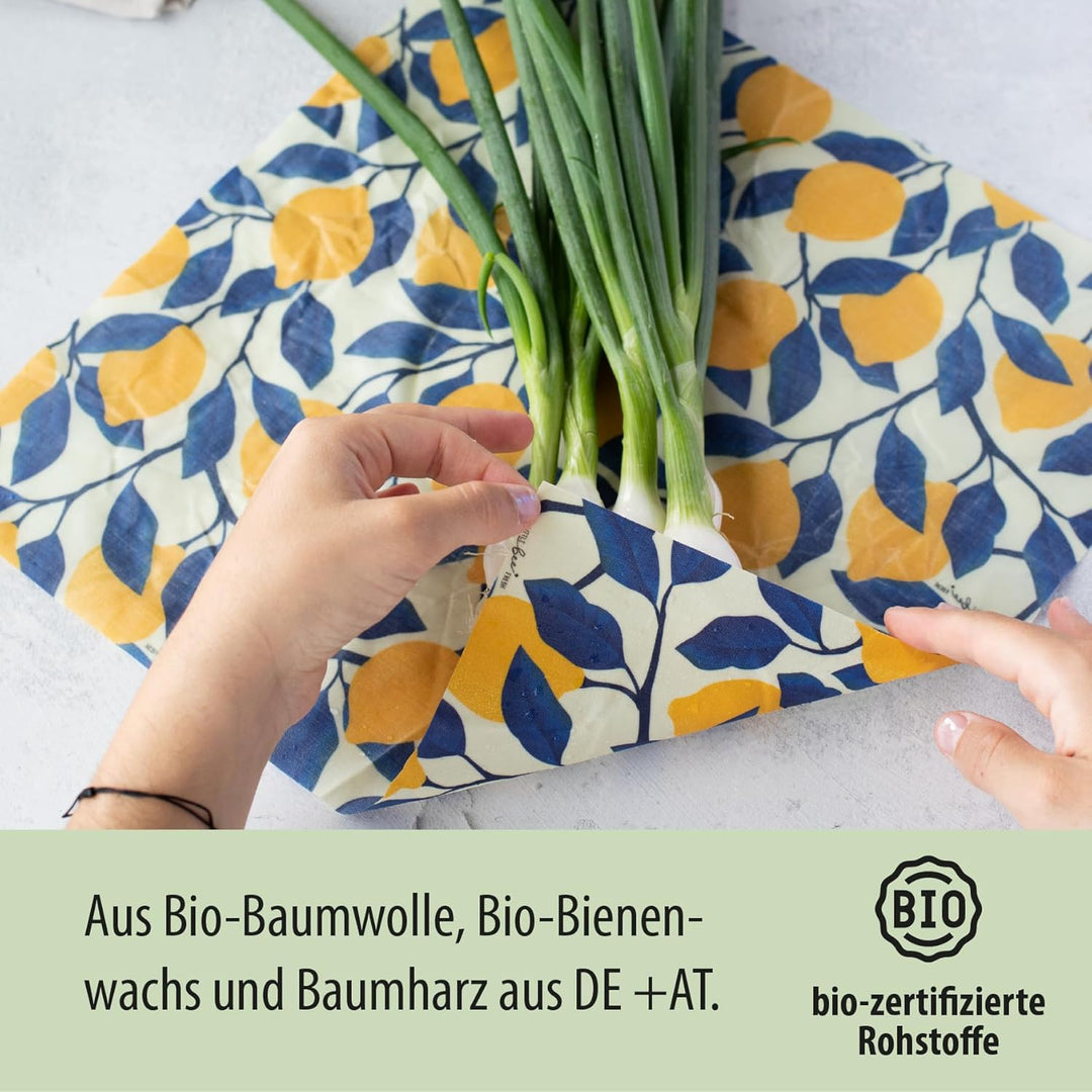 little bee fresh Bio-Bienenwachstücher Starter-Set aus Deutschland - Wachspapier für Lebensmittel -