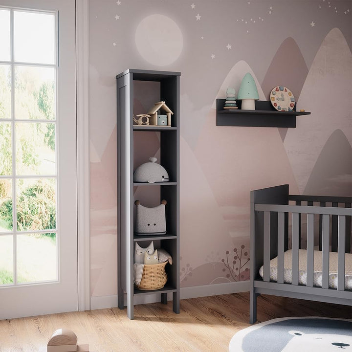 VitaliSpa Kinderregal Ajaton, Grau, 35.2 x 159.5 cm, zur Aufbewahrung von Spielzeug und Büchern mit