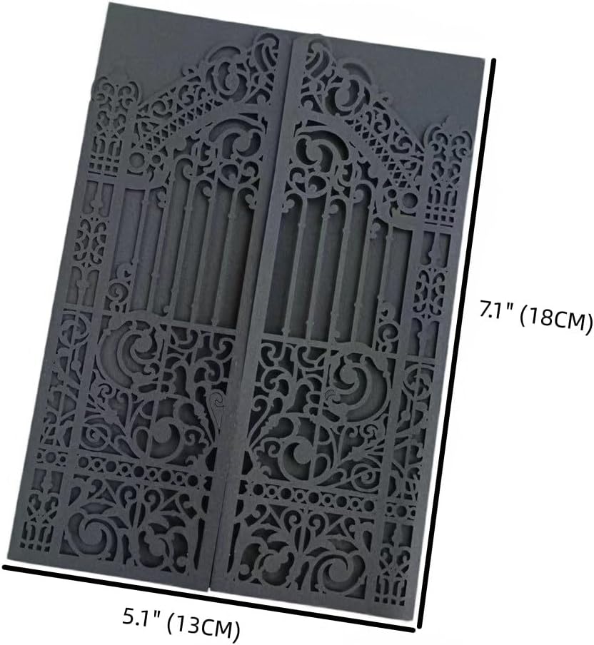 MillaSaw Hochzeitseinladungen schwarz Zaun Design für Hochzeit Geburtstag Jahrestag 25 Stück (schwar