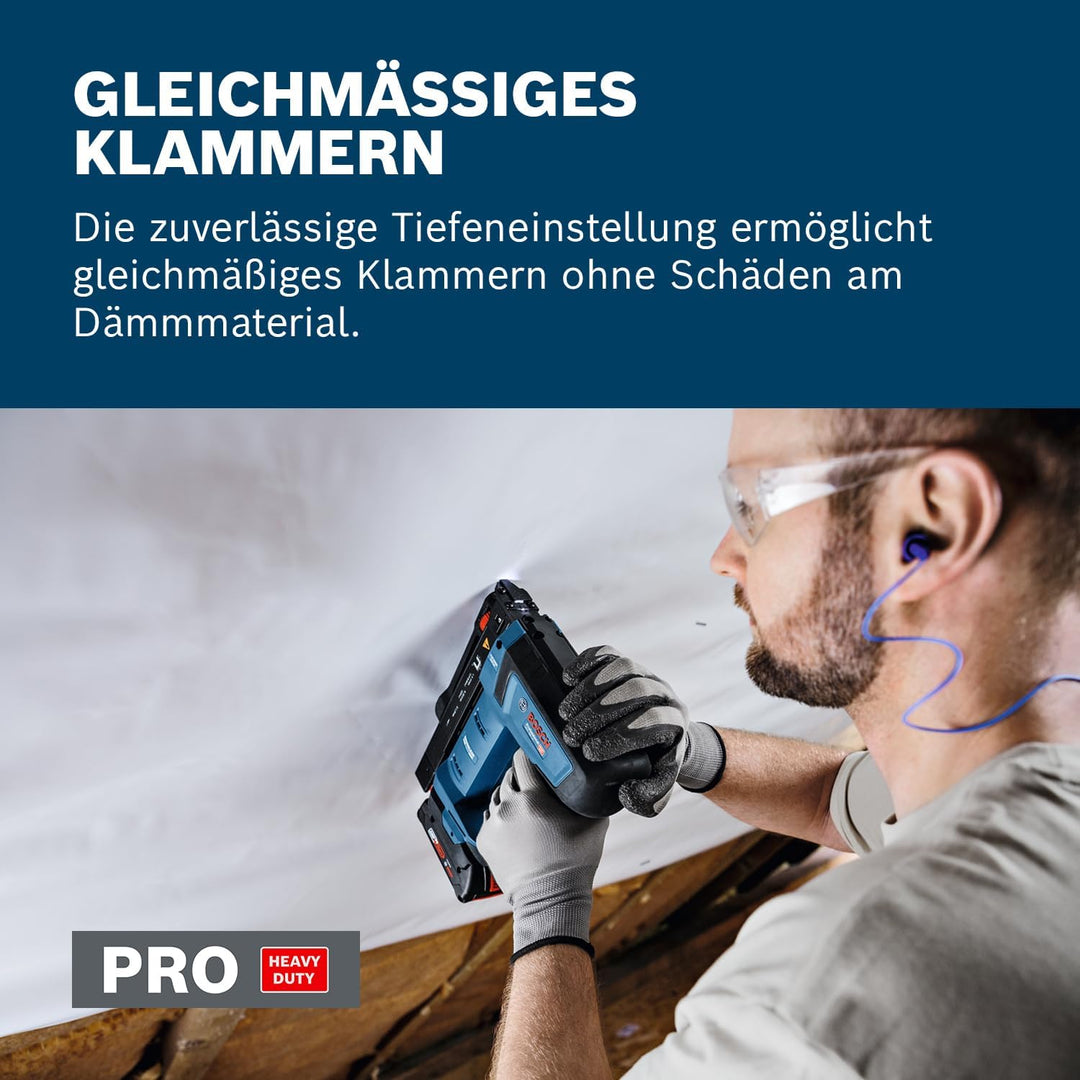 Bosch Professional 18V System Akku-Holzklammerer GTH 18V-14 (inkl. Gürtelhaken)