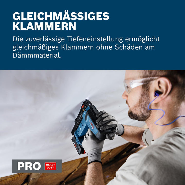 Bosch Professional 18V System Akku-Holzklammerer GTH 18V-14 (inkl. L-BOXX 136, Gürtelhaken)