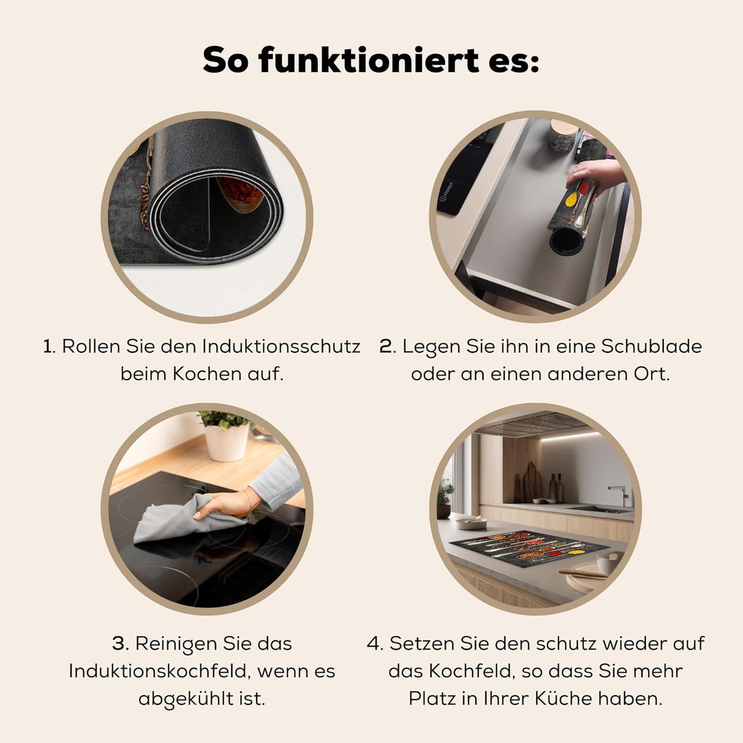 Herdabdeckplatte 70x52 cm Einteilig Ceranfeld Abdeckplatte Küche Deko Ceranfeldabdeckung Herdabdecku