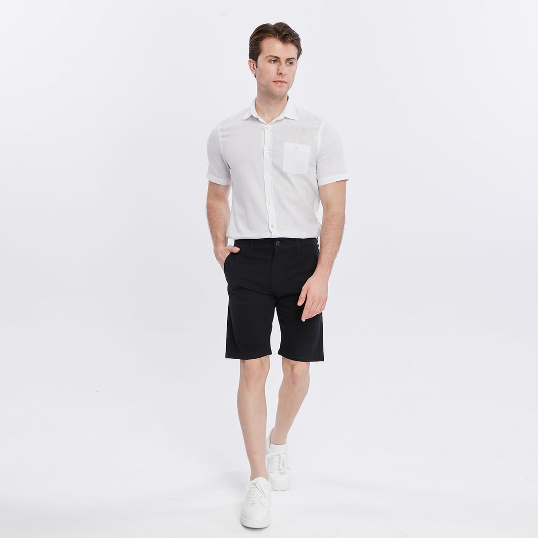Xact Herren Premium massgeschneiderte Stretch Chino Shorts, 30W Navy