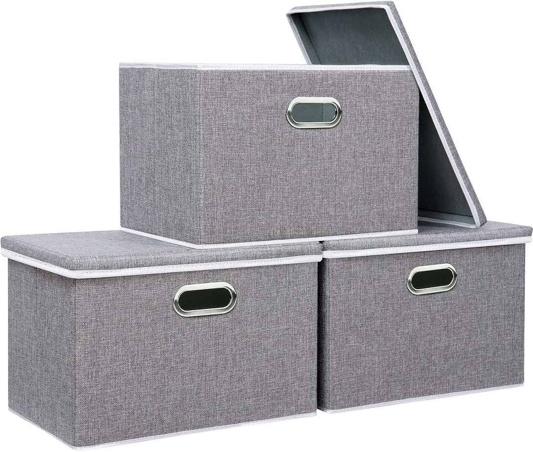 Yawinhe Aufbewahrungsboxen mit Deckel, Faltbare Aufbewahrungsbox, Stoffboxen, Waschbare, für Schlafz