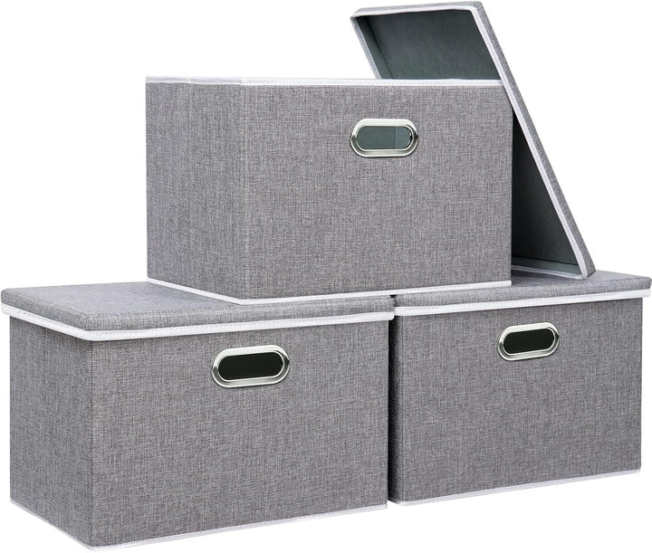 Yawinhe Aufbewahrungsboxen mit Deckel, Faltbare Aufbewahrungsbox, Stoffboxen, Waschbare, für Schlafz