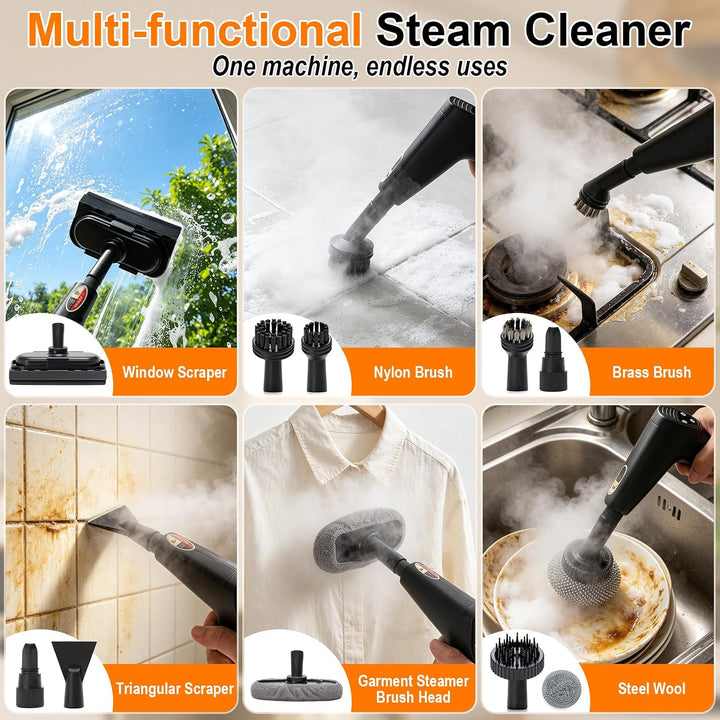 G-STORY Dampfreiniger für Zuhause und Auto – 1700ml grosser Tank, 10S schnelles Aufheizen, tragbarer