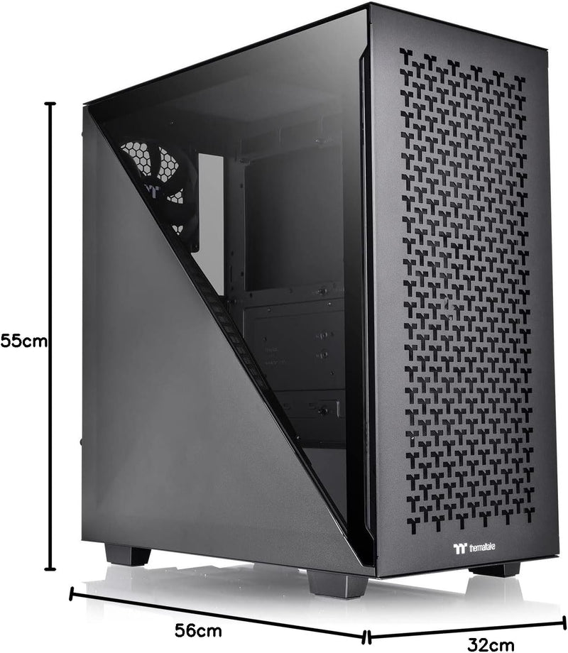 Thermaltake Divider 300 TG Air Black | Mid-Tower-ATX-PC-Gehäuse | gehärtetes Glasseitenteil | Mesh-P