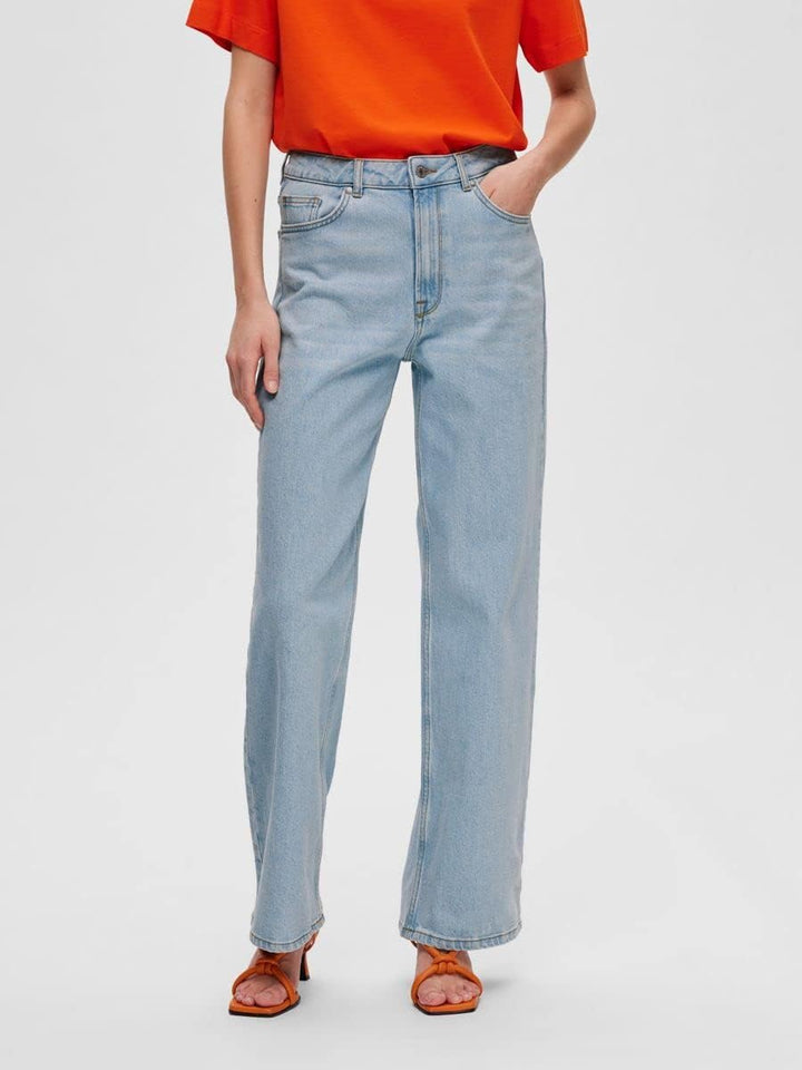Selected Female High Waist Jeans Hellblaue 30 Light Blue Denim, 30 Light Blue Denim