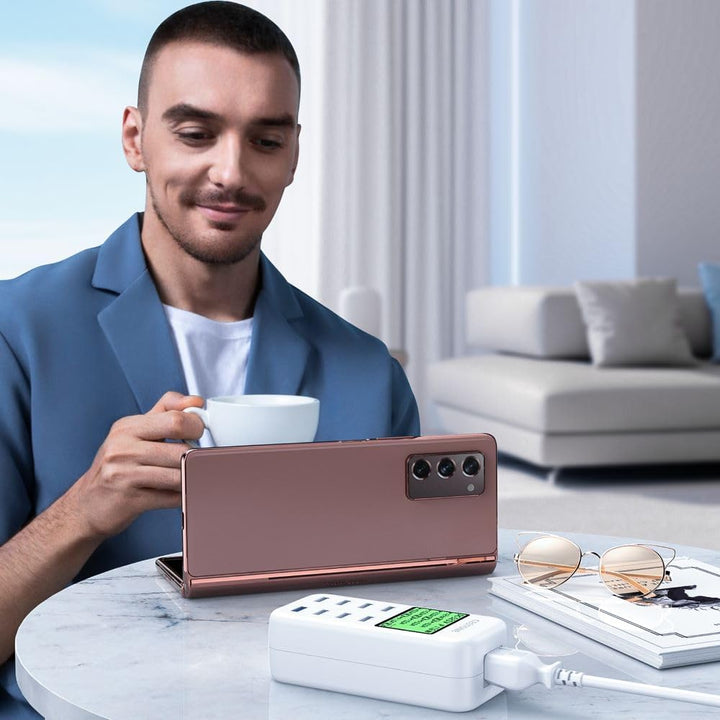 USB Ladestation, 60W/12A 8-Port USB Desktop Ladegerät, LCD Display für mehrere Geräte Aufladen, Wand